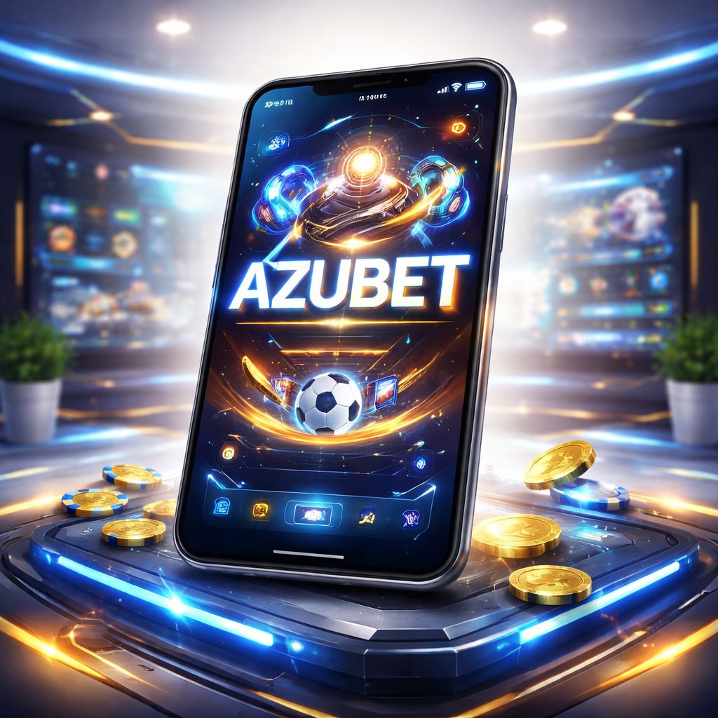 Interfaz de la aplicación móvil AzuBet en la pantalla de un smartphone